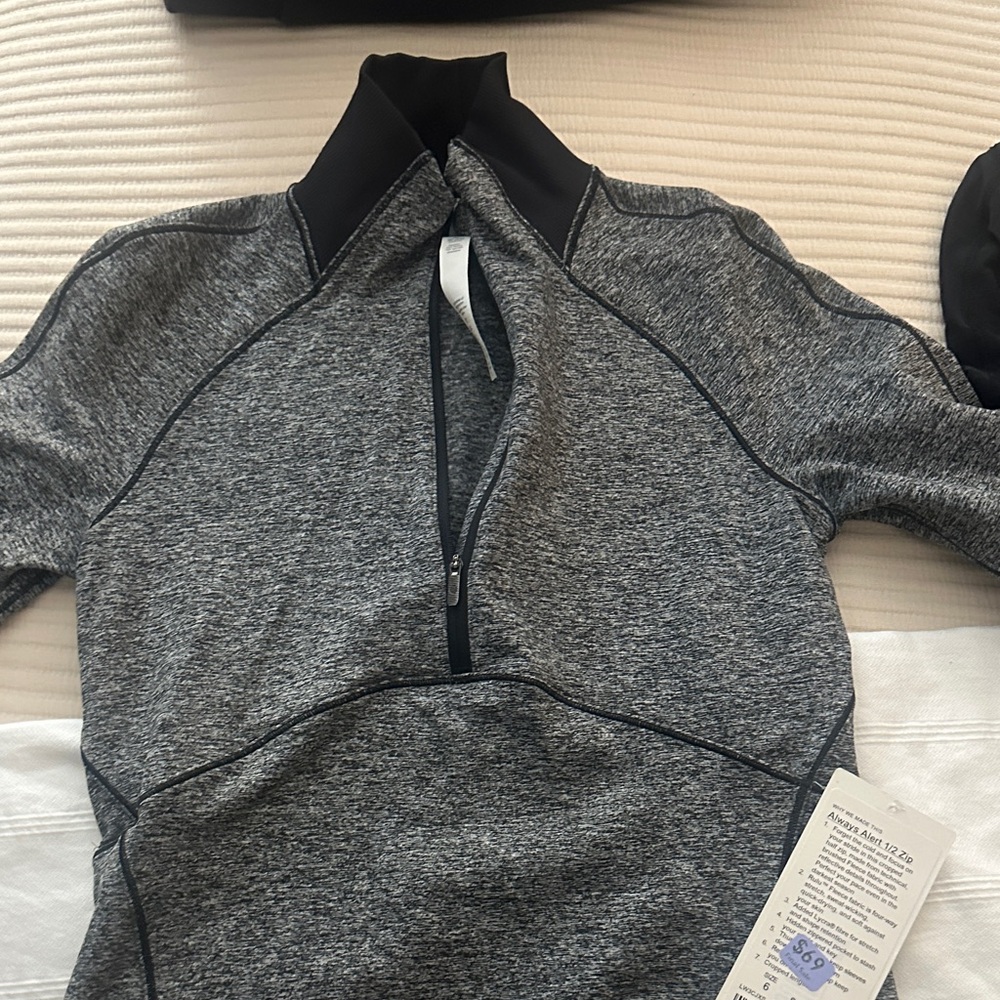 Lululemon always alert Gray Half-Zip Athletic Top